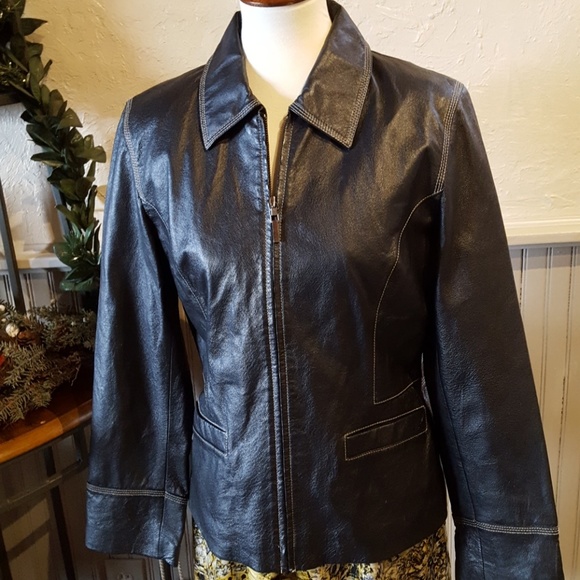 💕bagatelle* Leather Coat - Picture 1 of 7